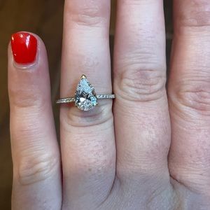 2ct moissanite pear engagement ring